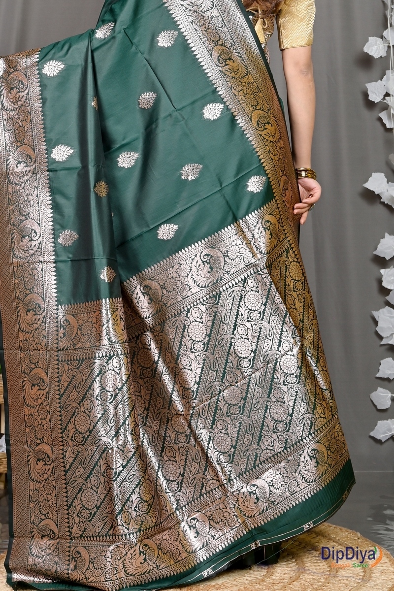 Green Cotton Silk Paromal Kathan Saree (488)